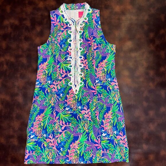 Lilly Pulitzer Alexa Stretch Shift Dress Borealis Blue How You like Me Prowl 14 - Picture 5 of 10